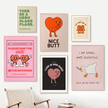 Canvas Print Retro Hearts
